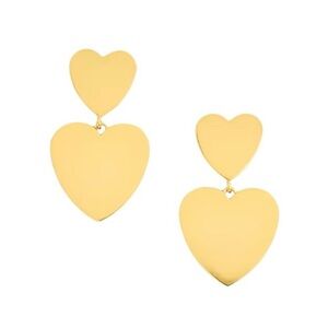 NWT J. Crew Double Heart Gold Drop Earrings, Soft Girl Romantic Valentine’s Day